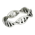thumbnail image 3 of Double Helix DNA Ring Silver 316L Stainless Steel Geneticist Thumb Band Fantasy Forge Jewelry, 3 of 4