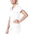 thumbnail image 3 of Adar Pro Scrub Set for Women - Tailored V-Neck Scrub Top & Tailored Yoga Scrub Pants - P9100 - White - M, 3 of 7