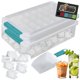 thumbnail image 1 of Juego de bandejas y cubos de hielo GORILLA GRIP apilables, color turquesa, 1 of 9