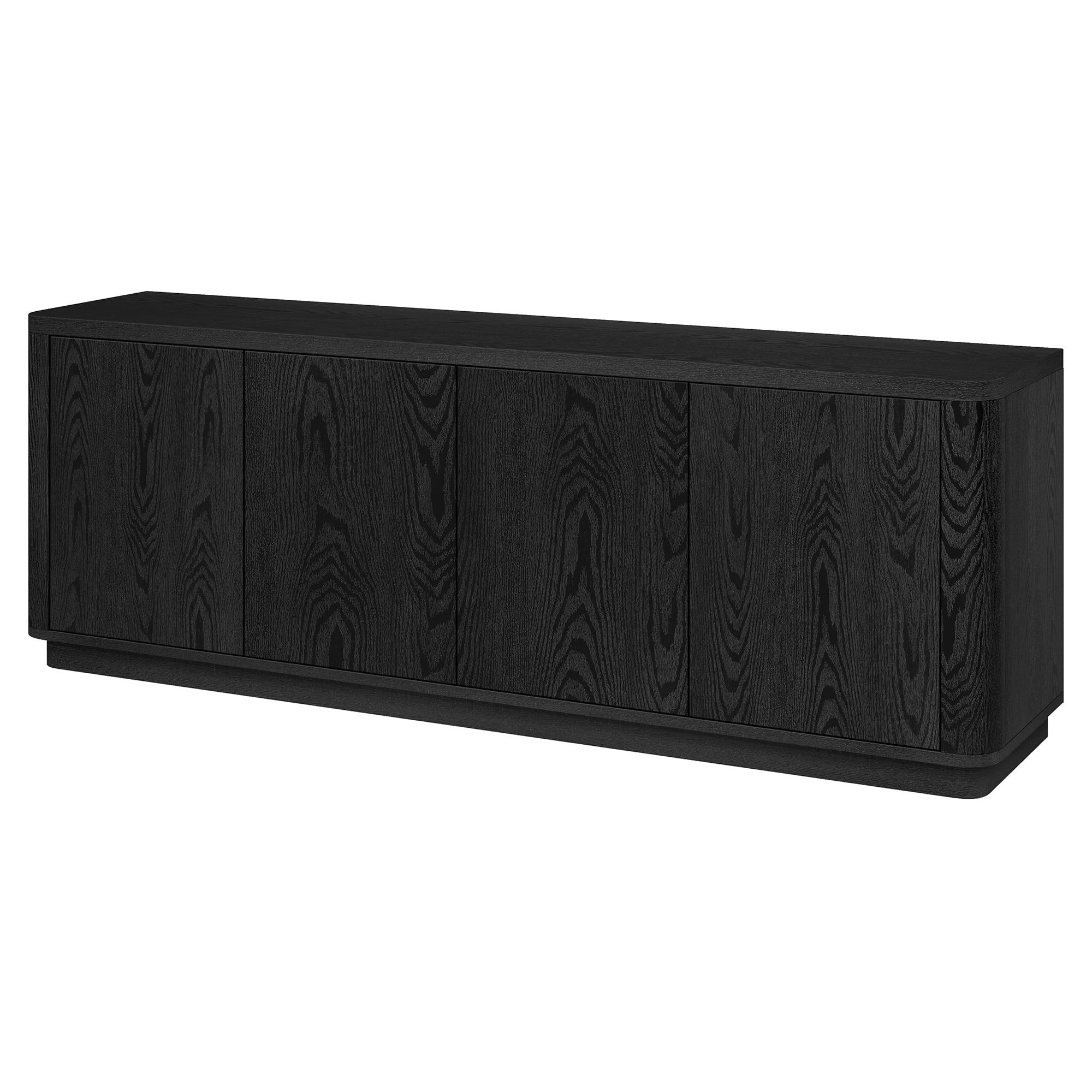 Evelyn&Zoe Plympton Transitional TV Stand For TVs up to 75", Black Grain