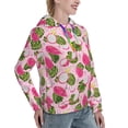 thumbnail image 6 of Lsque Dragon Fruits Pattern Casual Women's Hoodie,Hooded Sweatshirt with Kangaroo Pocket,Pullover Hoodie with Eye-catching Drawstrings-Large, 6 of 7