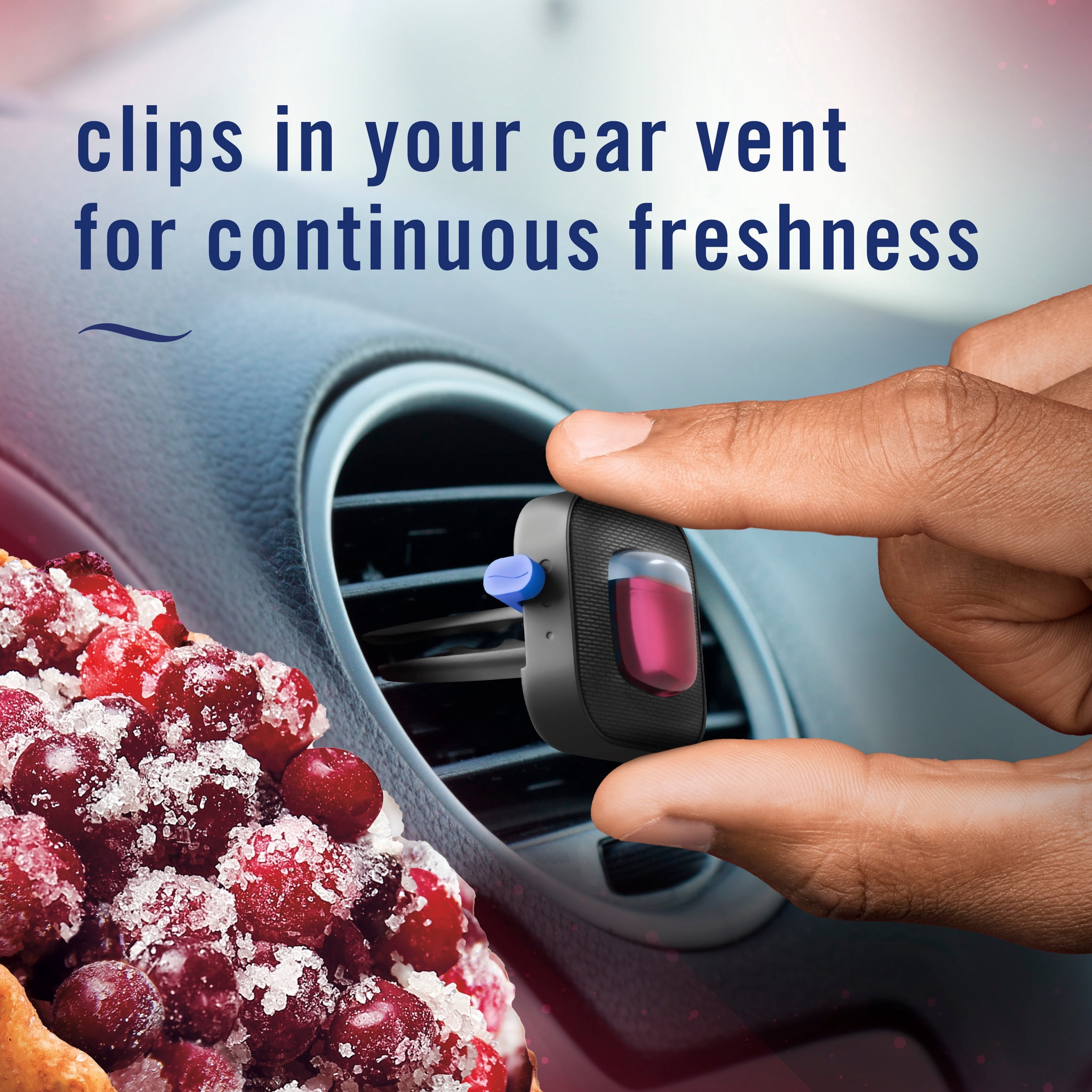 (3 pack) Febreze Car Air Freshener, Odor-Fighting Car Vent Clip, Cranberry Crumble, 2 Count