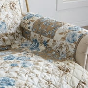 Reversible Quilted Furniture Protector, Machine Washable Slipcover, Sofa, Taupe / Blue