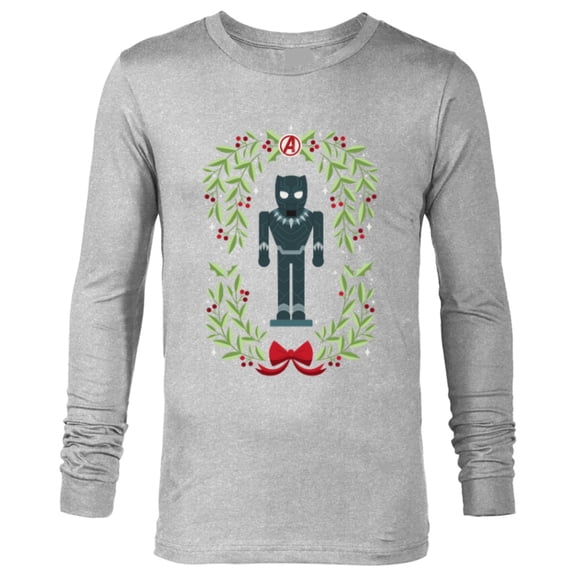 Marvel Holiday Christmas Avengers Black Panther Nutcracker - Long Sleeve T-Shirt for Men - Customized-Athletic Heather