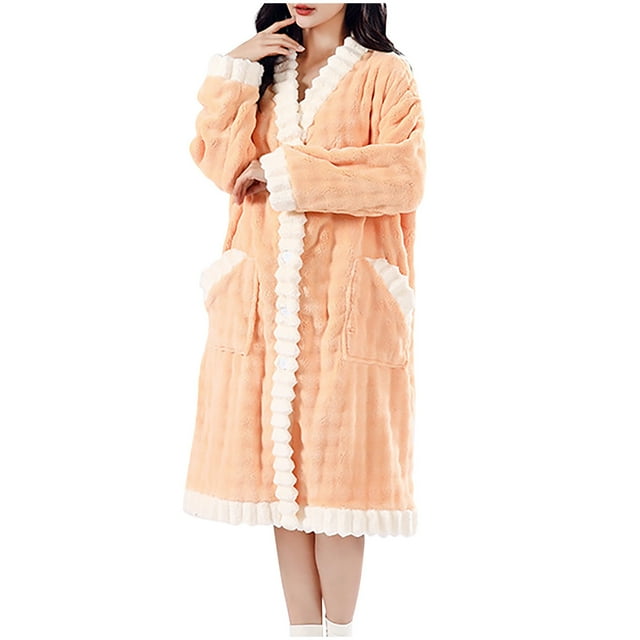 Women’s Fleece Shawl Collar Robe – Lightweight Fluffy Spa Robe with Belt (2025 Luxe Essential)