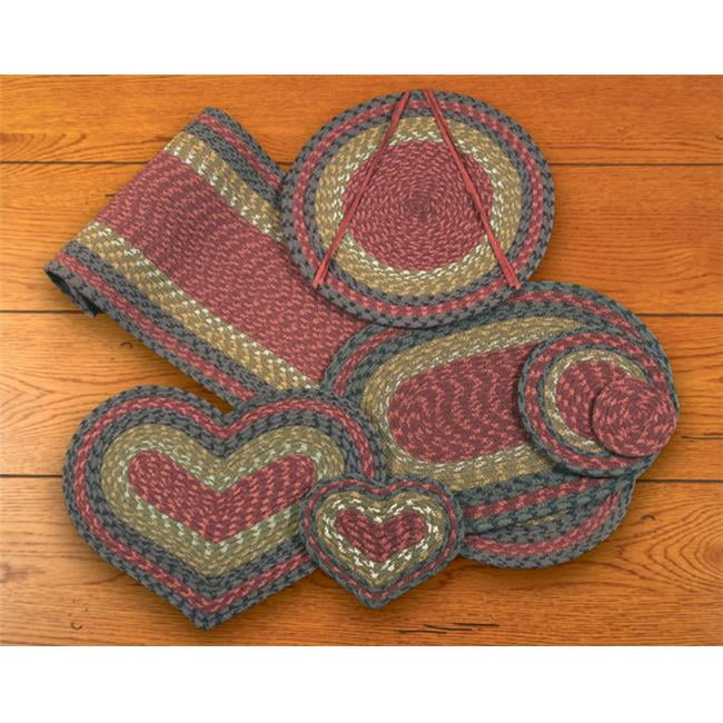 Earth Rugs 45238 BurgOliveCharcoal Round Chair Pad