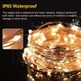 thumbnail image 4 of Juego de 2 luces solares de cadena de 10 m y 100 LED, IP65, impermeables, 8 modos de iluminación, alambre de cobre para jardín, exteriores, fiestas, bodas, patios y Navidad, 4 of 5