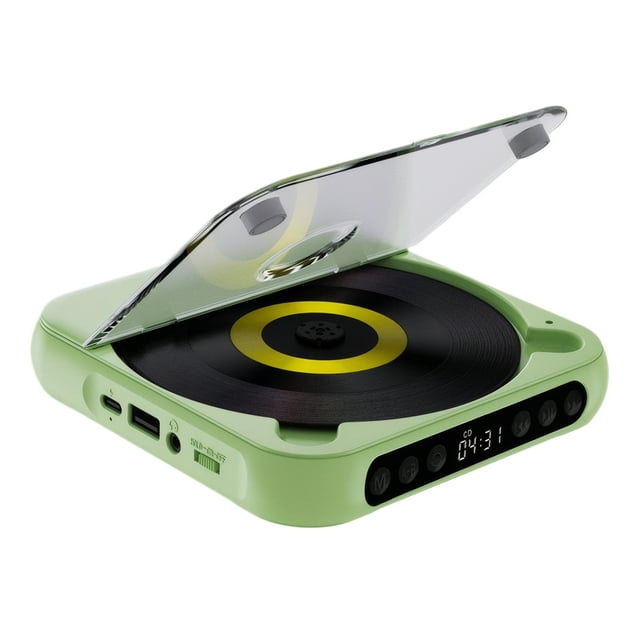 braveheart Lecteur CD Portable avec Écouteurs Connecter USB/CD pour Musique Partout Lecteur CD avec Écouteurs MP3 Vert