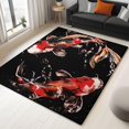 thumbnail image 2 of 5 x 7 ft Area Rugs for Living Room Black, Machine Washable Non Slip Area Rug Chinese Ink Painting Animal Fish Indoor Carpet Ultra Soft for Bedroom Dining Room Playroom Nursery, 2 of 7
