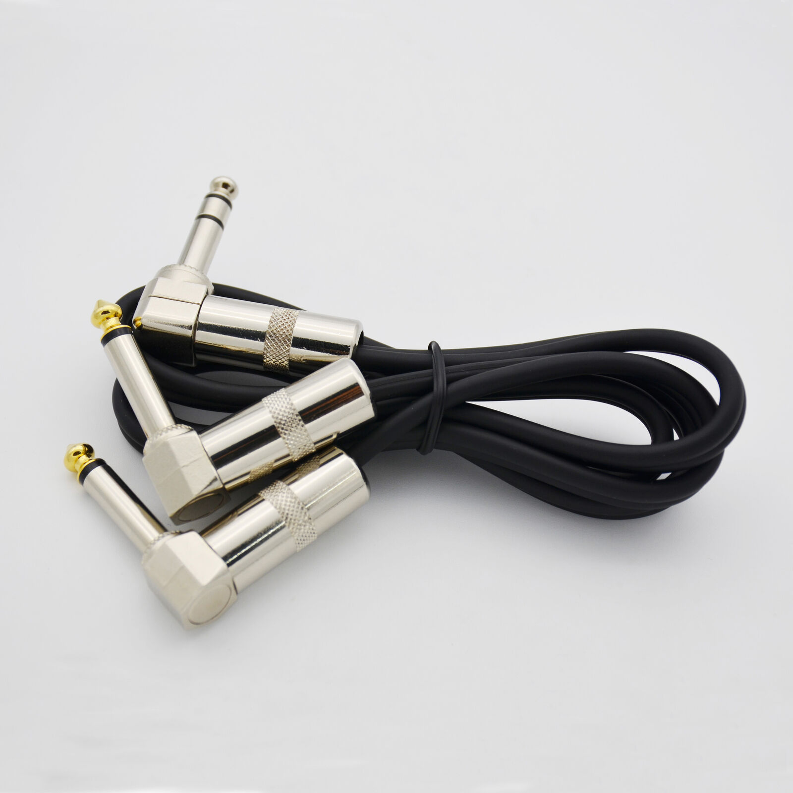 2,Y Audio cable cord Right Angle DUAL 6.35mm MONO male to 1/4 90°Right TRS Plug
