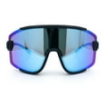 thumbnail image 5 of Color Mirror Child Size Boys Shield Rimless Sport Plastic Sunglasses Black - Blue Mirror, 5 of 8