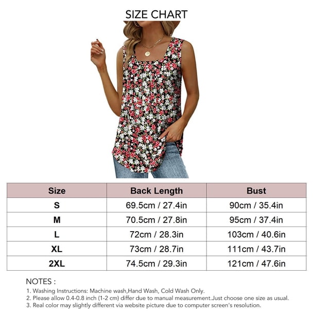Blusa sin mangas con estampado floral,Camiseta sin mangas floral para mujer Camiseta sin mangas floral Top sin mangas plisado frontal Diseño exquisito