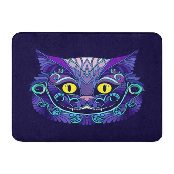 SIDONKU Alice Applique The Head of Cheshire Cat from Fairy Doormat Floor Rug Bath Mat 23.6x15.7 inch
