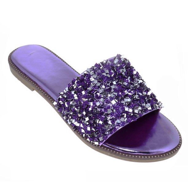 flat sandals with sparkles