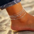 thumbnail image 3 of YMDZ 5pcs 925 Silver Ankle Bracelet Set for Women Beach Anklet Jewelry Gifts, 3 of 9