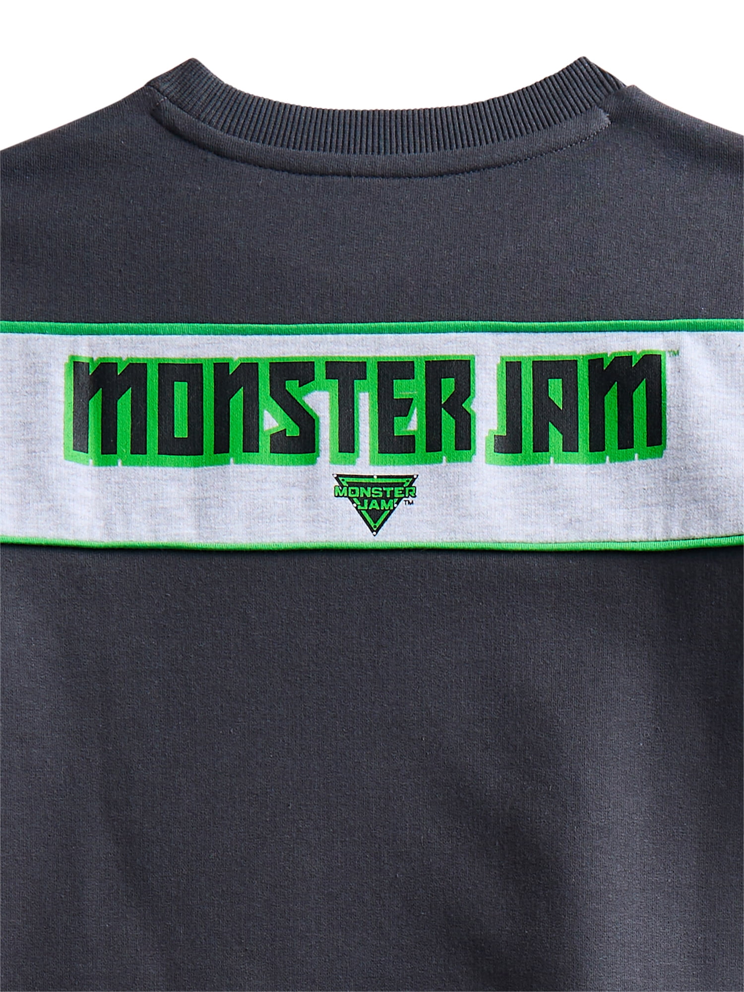 Monster Jam Boys Grave Digger Fleece Crewneck and Pants, 2-Piece Set, Sizes 4-12