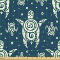 thumbnail image 2 of Ambesonne Turtle Fabric by the Yard Upholstery, Creative Caretta Caretta Art, 2 Yards, Night Blue and Ivory, 2 of 5