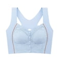 thumbnail image 6 of NIEWTR Womens Front Snap Closure Bras Soft Seamless Wireless Lace Bralettes Comfort Full Coverage Bra(Blue,2XL), 6 of 7