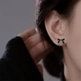 thumbnail image 2 of Boucles d'Oreilles Clous pour Femmes Adolescentes Nœud Papillon Clous Ruban, 2 of 8