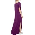 thumbnail image 3 of Vestido largo holgado con cuello en V y bolsillo para mujer, 3 of 4