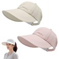 thumbnail image 2 of WGRFFH 2 Pack UPF Sun Protection Baseball Hat for Men and Women,Quick-Drying Waterproof Lightweight Wide Large Brim Visor UV Shade Adjustable Ponytail Cooling Outdoor Sports Cap,Golf Dad Hat Pink, 2 of 7