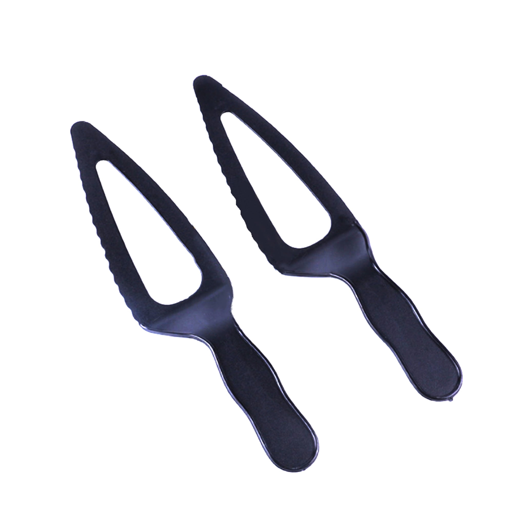 Set of 10 Black Plastic Disposable Cake Server Slicer Knife
