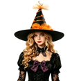 thumbnail image 2 of Helii Clearance Witch Hat for Women Halloween Costume Accessory 6 Styles Available Soft Polyurethane Fiber Comfortable Fit for Halloween Party Cosplay Photo Shoot, 2 of 4