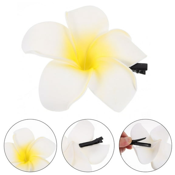 FRCOLOR Women's Girls Plumeria Hair Clip Hairpin Headwear (Yellow)