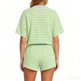 thumbnail image 4 of Womens Lounge 2 Piece Sets Summer Striped Matching Pajamas Set Short Sleeve Oversized T Shirts & Drawstring Shorts XL, 4 of 7
