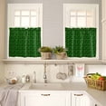 thumbnail image 4 of Christmas Cat Kitchen Curtains and Valances Set, Winter Xmas Santa Hat Green Background Rod Pocket Window Valance 18 Inch Window Curtain Panels for Living Room Bedroom Laundry, 27.5x24in, 3 Pieces, 4 of 7