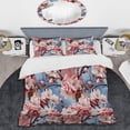 thumbnail image 2 of Designart "Cherry Blossom Pink Blue Splendor II" Floral Bedding Covert Set - Cottage Bed Set With 1 Sham, 2 of 5