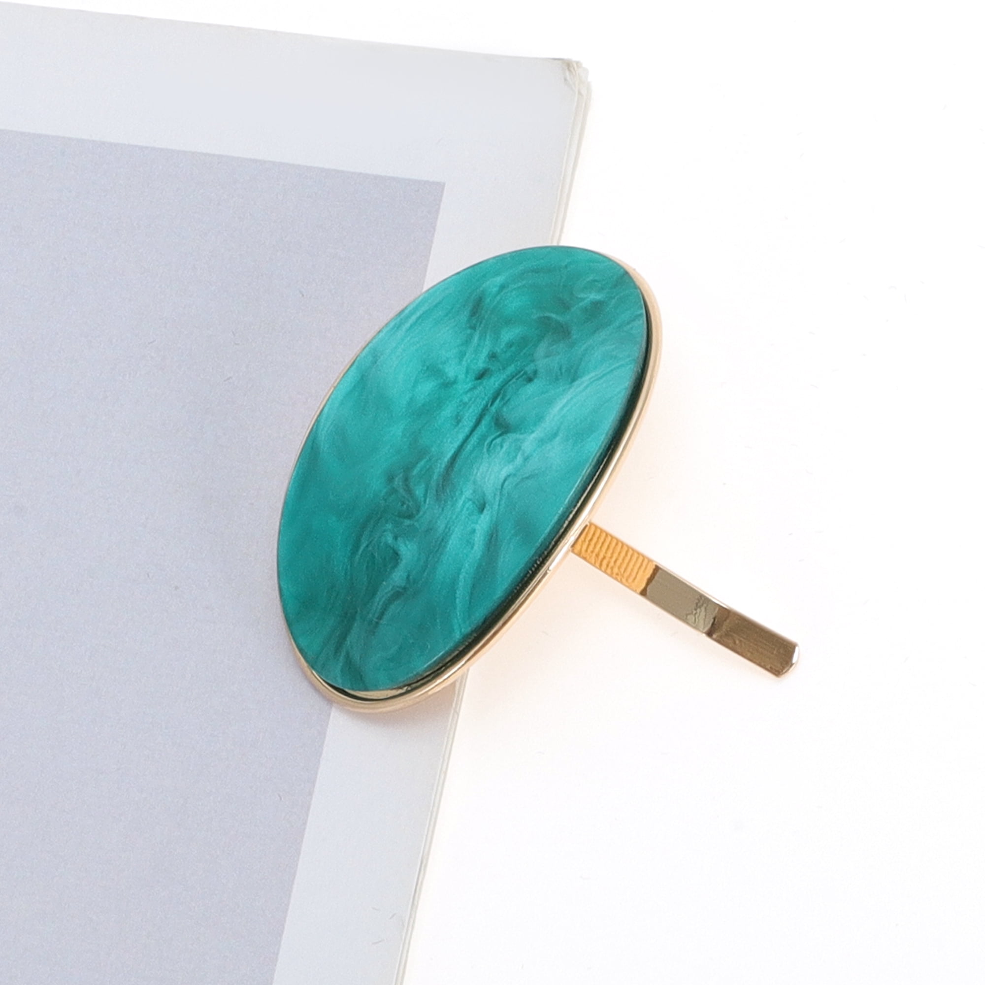 Unique Bargains Stylish Oval Ponytail Buckle Hair Clip for Women 1 Pc Green