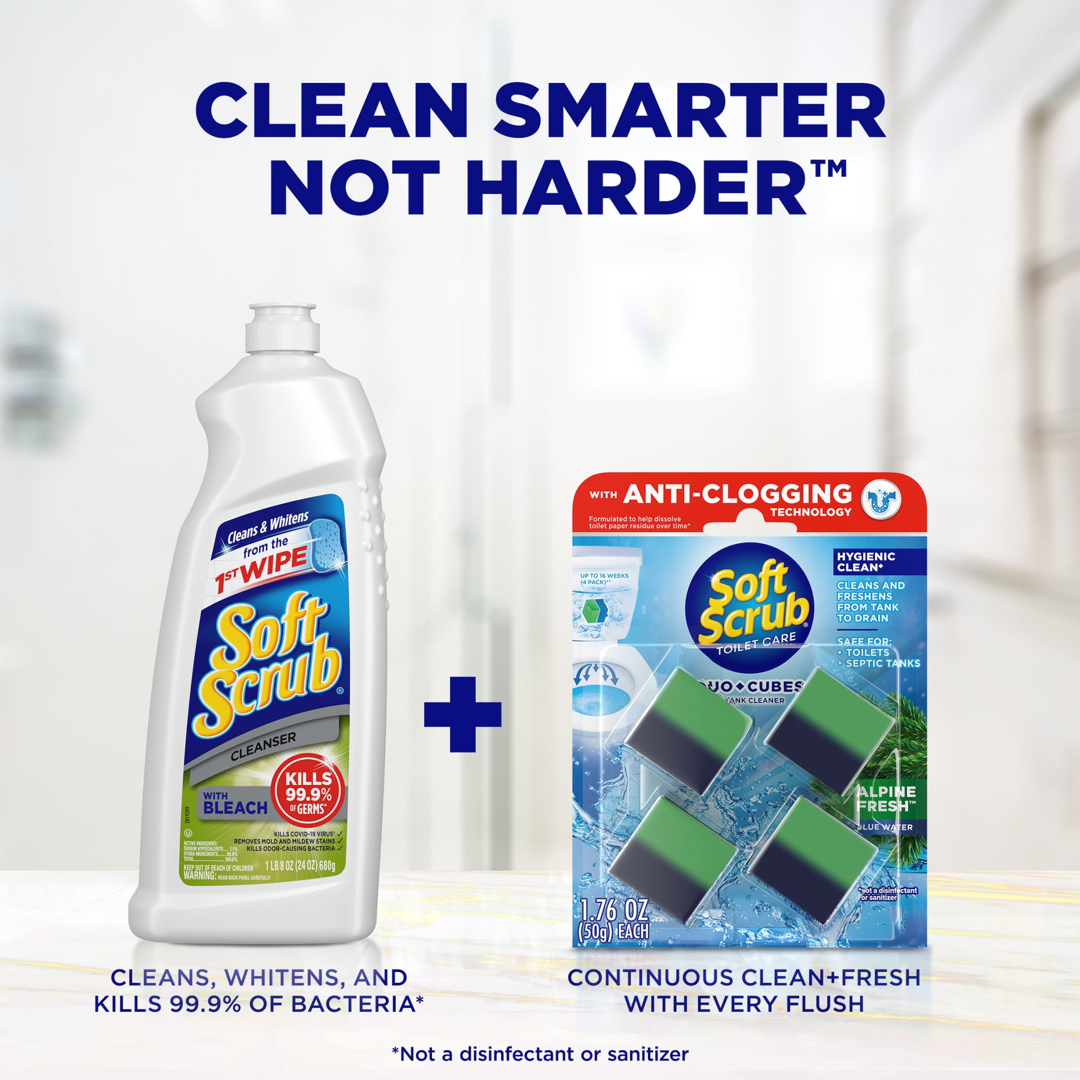 (7 pack) Soft Scrub In-Tank Toilet Cleaner Duo-Cubes, Alpine Fresh, 4Ct, Continuous Clean, Cleans&Freshens