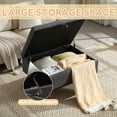 thumbnail image 2 of HUJHKIO 3 in 1 Lift Top Coffee Table with Storage, Wooden Stool for Living Room, Microsuede Fabric, Gray, 2 of 9