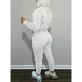 thumbnail image 6 of Casual Drawstring Pantsuits Two-piece Set, Pocket Hoodies Tops & Loose Long Sweatpants Set, Women's Clothing, 6 of 7