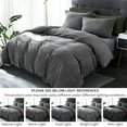 thumbnail image 6 of Tzou Queen Duvet Cover 90" W x 90" L Ultra Soft Comfortable Bedding Set, Set of 3, Dark Grey, 6 of 7