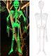 thumbnail image 2 of Esqueleto luminoso de Halloween iluminado, fantasma, decoración de puerta de patio al aire libre, decoraciones de esqueleto de cuerpo humano para colgar, 2 of 4