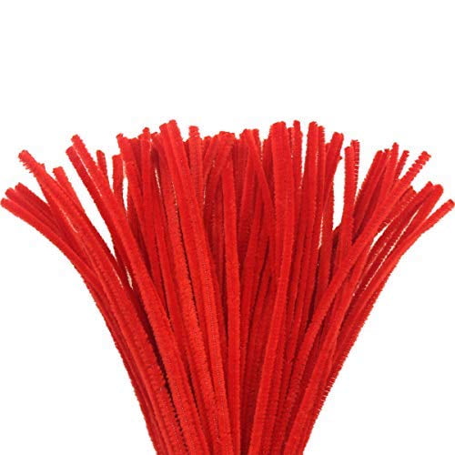 400Pcs Red Pipe Cleaners Thick Soft Chenille Stems for Craft Supplies  6Mm×12inch