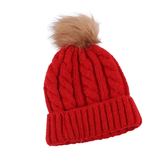 Alkepwun Knit Hats for Women Winter Warm Fleece Lined Coarse Knitted Soft Ski Cuff Cap with Pom Pom Thick Slouchy Warm Cable Knit Skull Hat