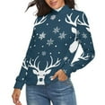 thumbnail image 2 of Christmas Deer Tree Women's Turtleneck Sweater Long Sleeve Ribbed Fitted Turtle Neck Casual Fall Winter Collection Top S, 2 of 4