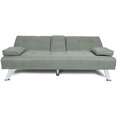 thumbnail image 3 of Modern Sofa Convertible Sleeper Couch Bed For Living Room Apartment Small Space Furniture Sets With 2 Cup Holders Metal Legs My Lux Decor Round, 3 of 6