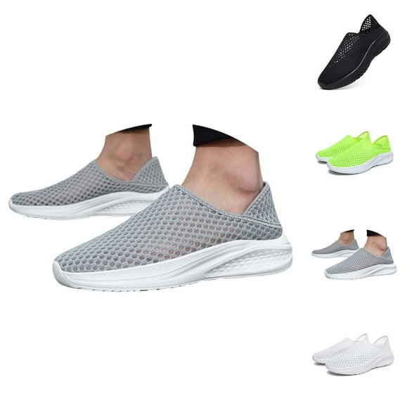 Men's Breathable Knit Sneakers Comfortable On Casual Shoes For Walking Running Yoga Gym Beach Summer Spring