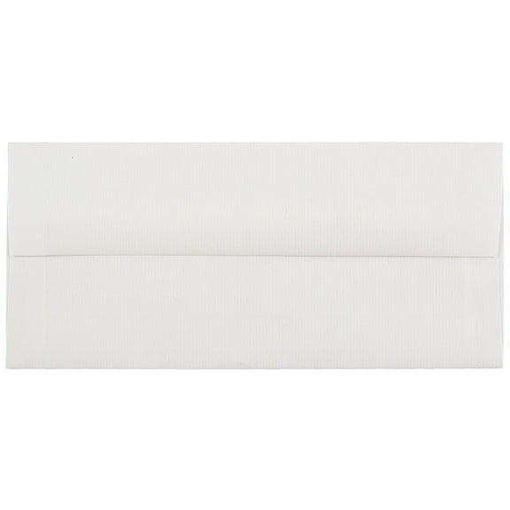 JAM Paper #10 Business Strathmore Envelopes, 4 1/8 x 9 1/2, Bright White Laid, 25/Pack