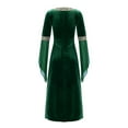 thumbnail image 4 of vastwit Kids Girls Renaissance Vintage Dress Gothic Medieval Costume Maxi Dresses Halloween Fancy Green 16, 4 of 4