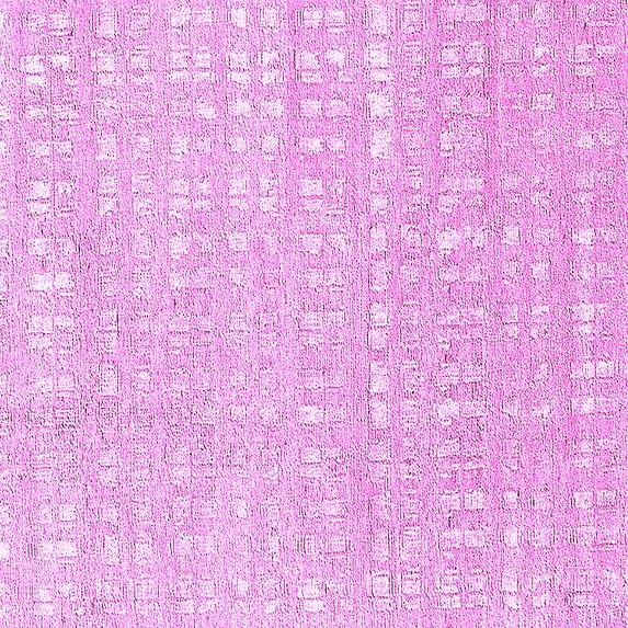 Ahgly Company Indoor Square Solid Pink Modern Area Rugs, 5' Square