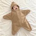 thumbnail image 2 of GiLiling Baby Star Suit Newborn Fleece Starfish Bunting Romper Infant Halloween Footie Jumpsuit Winter Warm Wearable Blanket (Khaki, 3-6 Months), 2 of 5