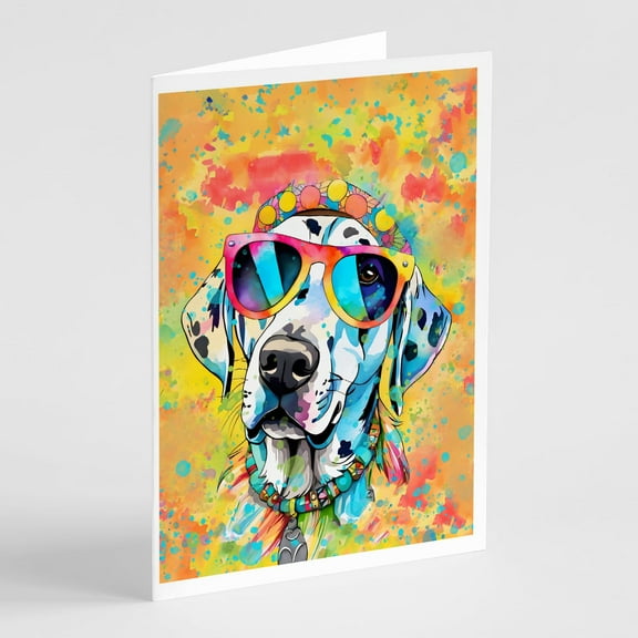 Dalmatian Hippie Dawg Greeting Cards Pack of 8 7 in x 5 in