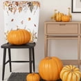 thumbnail image 5 of Fall Pumpkins Orange Chair Covers Set of 4 Thanksgiving Brown Maple Leaf Chair Back Covers Stretch Removable Washable Slipcovers Protector for Dining Room Kitchen Party Decor, 5 of 5