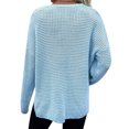 thumbnail image 3 of Innerwin Chandails Tricotés Manches Longues Chandail pour Femme Travail Col en V Maille Chandail Bleu Ciel TG, 3 of 6