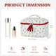 thumbnail image 2 of Bolsa de maquillaje Prite, grande, acolchada, de algodón, estampado floral, color rojo, 2 of 7